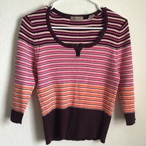 Striped ribbed knit top